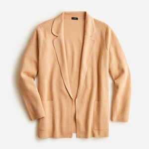 J Crew Eloise Sweater Blazer Cardigan in Tan Merino Wool Blend Size Medium